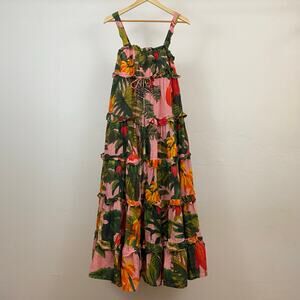 Farm Rio Pink Cocoa Forest Maxi Dress - Pink - Size Small